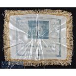 Tripoli 1943 - fine pictorial Silk / Cushion Cover with lace borders Souvenir date 23-1-1943 with