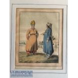 Selection of Asian Aquatints – coloured various scenes mounted measures 25x36cm overall (5)