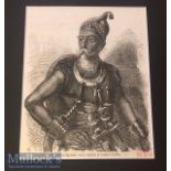 India - 19th century engraving showing a Sikh Akali warrior of the Sikhs. From a drawing by Marshall