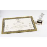 Golf Monthly Hole in One Golf Trophy marked with Bentley Golf Club plus certificate awarded to a