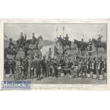 Original print 19th century types of Indian Army represented at a recent review before the Prince of