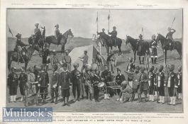 Original print 19th century types of Indian Army represented at a recent review before the Prince of