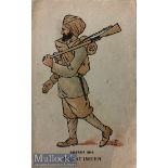 India & Punjab – Sikh Soldier WWI A vintage antique postcard showing a Sikh during the First World