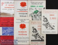 Collection of 1950s Lancashire County Rugby League Cup Final programmes – 1950 Warrington (5) v