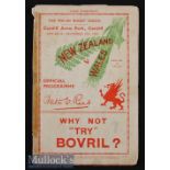 1935/1953 Wales v New Zealand Rugby Programmes (2): Pair of Cardiff issues - the latter being the