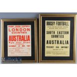 1957-8 Pair of Rugby Adverts, Wallabies Tour Games (2): Bills for the London Counties match at