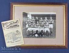 Superb Manchester Utd 1957/58 b&w framed and glazed team photograph, press stamp to the reverse,