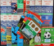 Selection of 1950s onwards England home football programmes includes 1996 v Bulgaria, 1994 v