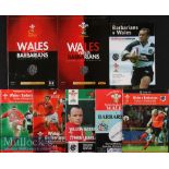 1990-2012 Wales v Barbarians Rugby Programmes (8): All at Cardiff except 2004 at Ashton Gate,