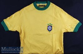 1970/71 Brazil Marco Antônio Feliciano Match Worn Football Shirt the famous yellow and green shirt
