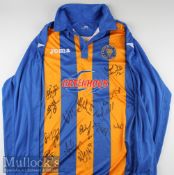 2011/2012 Shrewsbury Town Multi-Signed Football Shirt appears to be a player issue shirt, no
