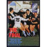 1987 Inaugural Rugby World Cup Final Programme: New Zealand All Blacks v France (29-9) at
