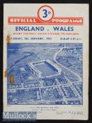 1950 England v Wales (Grand Slam) Rugby Programme: First Welsh win of their Grand Slam season, in