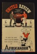 1946/47 Manchester United v Derby County Football Programme date 9 Nov, team changes, o/w G