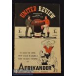 1946/47 Manchester United v Derby County Football Programme date 9 Nov, team changes, o/w G