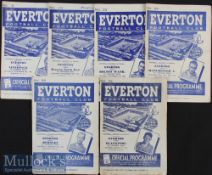 1948/49 Everton home match programmes v Liverpool, Preston NE, Bolton Wanderers, Manchester City,