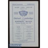 1930 Oxford v Cambridge Varsity Match Rugby Programme: A 3-3 draw with Vivian Jenkins’ first Blue