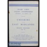 1950 County Championship Final Rugby Programme: At Birkenhead Park, fine detailed 16pp issue
