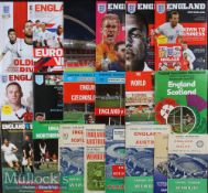 Large Selection of England home and away football programmes from 1951 onwards featuring 51 v