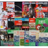 Large Selection of England home and away football programmes from 1951 onwards featuring 51 v