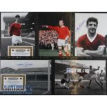 Selection of Signed 1950s/60s Manchester United Photographs featuring H Gregg, A Dawson, T Dunne,
