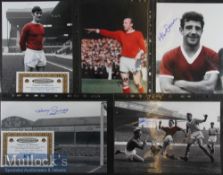 Selection of Signed 1950s/60s Manchester United Photographs featuring H Gregg, A Dawson, T Dunne,