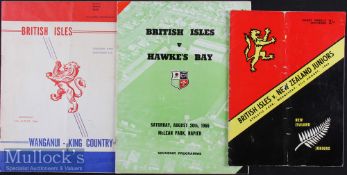 1966 British and Irish Lions Programmes in N Zealand (3): Matches at Wanganui-King Country, Hawkes
