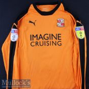 Vigouroux No 1 Match Worn Swindon Town Goalkeeper football shirt long sleeve in orange, size L