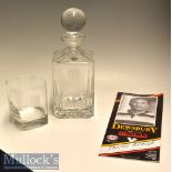 1991 Dewsbury Rugby League Match Sponsors Crystal Glass Decanter, whisky tumbler and match programme