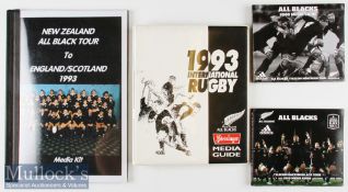 New Zealand All Blacks Media Guides (4): Various sizes and styles, all interesting, 1993 (