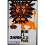 Rare 1965 French Rugby Championship Final Programme: Agen v Brive at Lyon, attractive official FFR