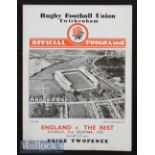 1935 England v The Rest Trial Rugby Programme: Prince Alex Obolensky in action in this December