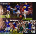 6x Signed Everton Signed Colour Photographs measuring 30x21cm approx.