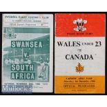 1960s Tourists in Wales Rugby Programmes (2): Swansea v S Africa 1969, a little grubby, good history