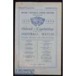 1938 Oxford v Cambridge Varsity Match Rugby Programme: Cambridge edged this Twickenham contest,