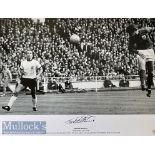 2x Geoff Hurst Signed England World Cup 1966 football prints depicting Hurst scoring his first