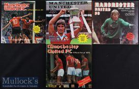 Selection of Manchester United Signed Official Annuals to include 78, 79, 80 and 81 featuring