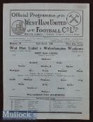 1945/46 West Ham United v Wolverhampton Wanderers football programme date 13 Apr single sheet,