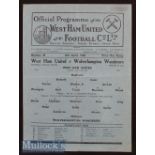 1945/46 West Ham United v Wolverhampton Wanderers football programme date 13 Apr single sheet,