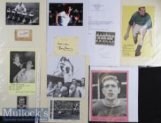 Selection of Football Autographs featuring Di Stefano, Gento plus B Robson, Gil Merrick, Nat