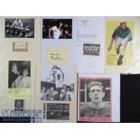 Selection of Football Autographs featuring Di Stefano, Gento plus B Robson, Gil Merrick, Nat