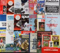 Selection of Cup Semi Final football programmes from 1960 onwards consisting of League Cup and FA