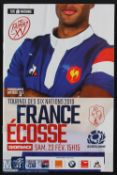 2019 Recent but rare, France v Scotland Rugby Programme: In an increasingly frequent occurrence,