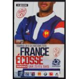 2019 Recent but rare, France v Scotland Rugby Programme: In an increasingly frequent occurrence,