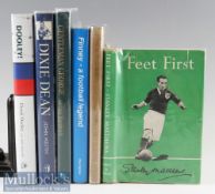 6x Signed Football Books to include Derek Dooley, Dixie Dean, George Hardwick, Tom Finney, Stanley