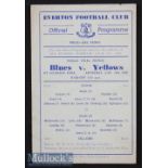 1948 Everton public trial match programme Blues v Yellows 14 August 1948, single sheet issue. Good.