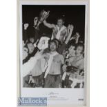 Ron Harris Signed 1971 European Cup Winners Cup Final Replay Print in black and white signed in
