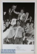 Ron Harris Signed 1971 European Cup Winners Cup Final Replay Print in black and white signed in