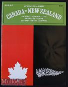 Rare 1980 Canada v New Zealand Rugby Programme: 24pp large format bold, bright issue, hard to