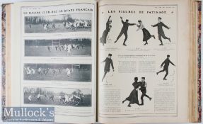 1906 Bound Volume of French Sports Magazines: Very large attractive volume with the 1906 weekly